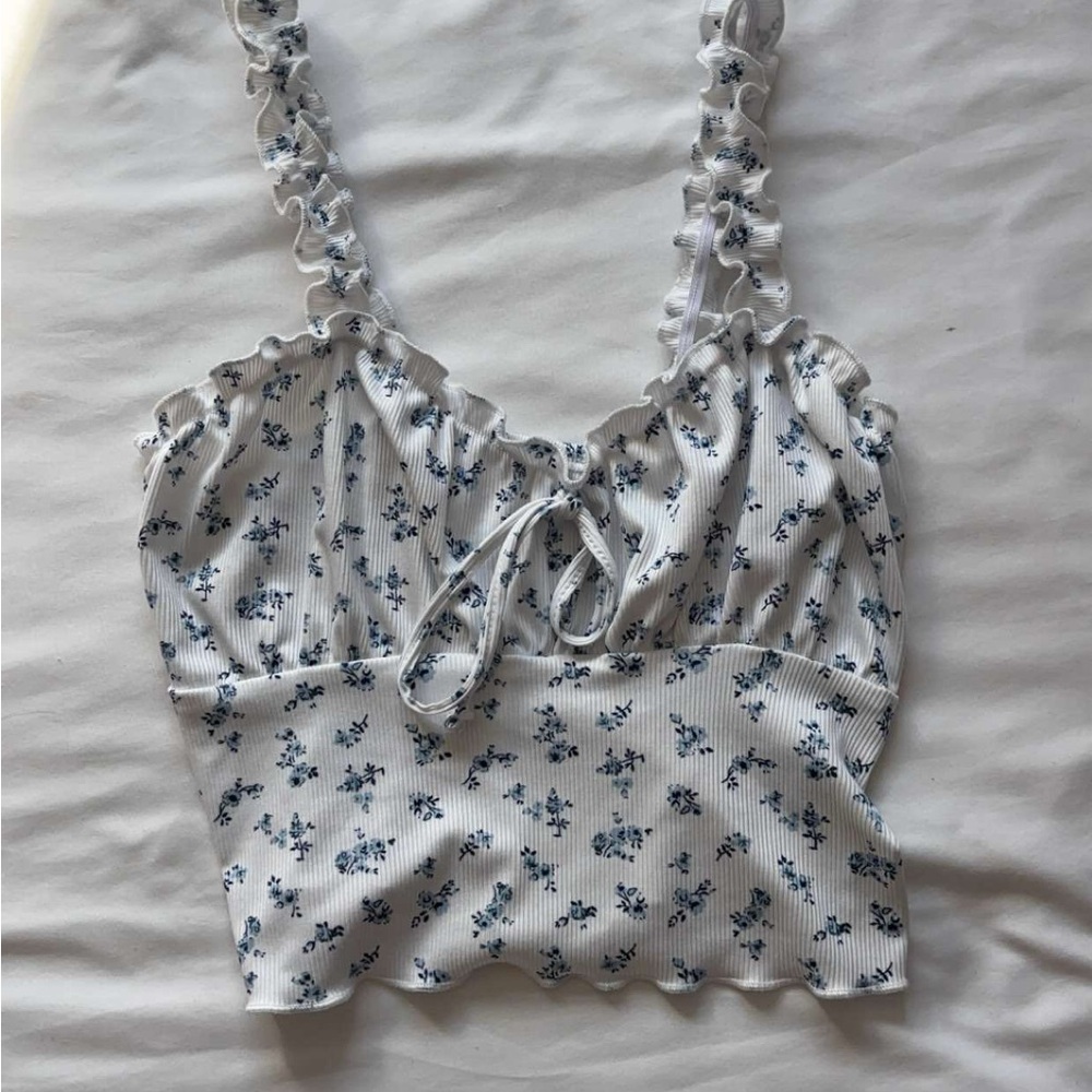 White Ruched Tie Front Camisole